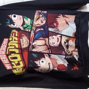 Black My Hero Academia Graphic Hoodie Adult Small